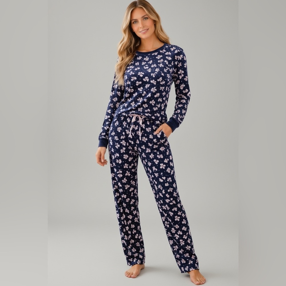 kate spade Navy and Pink Floral Pajama Set